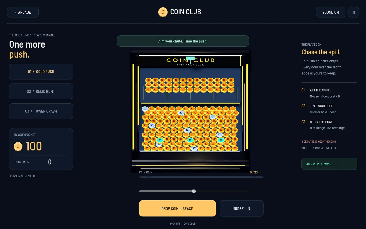 Coin Club cabinet artwork from the arcade.