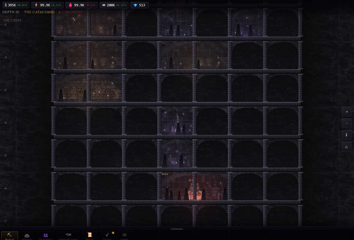 A staffed spire beneath the surface. In-game capture.