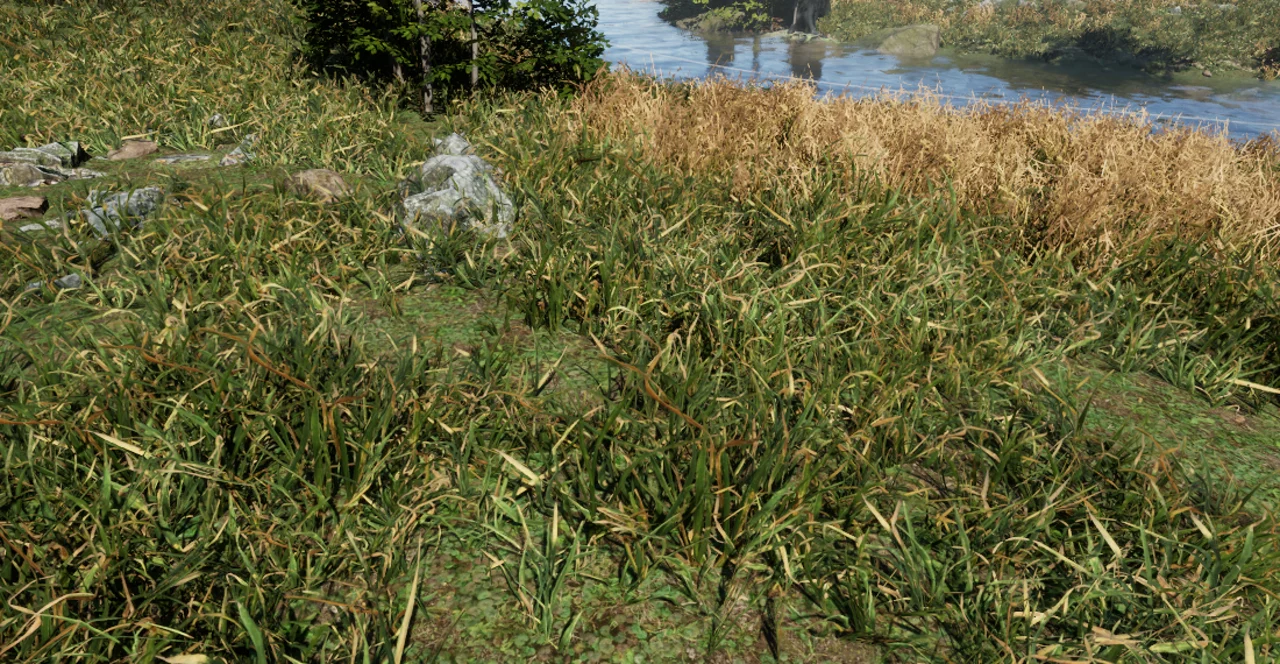 Wildreach — riverbank grasses in the Wilds biome