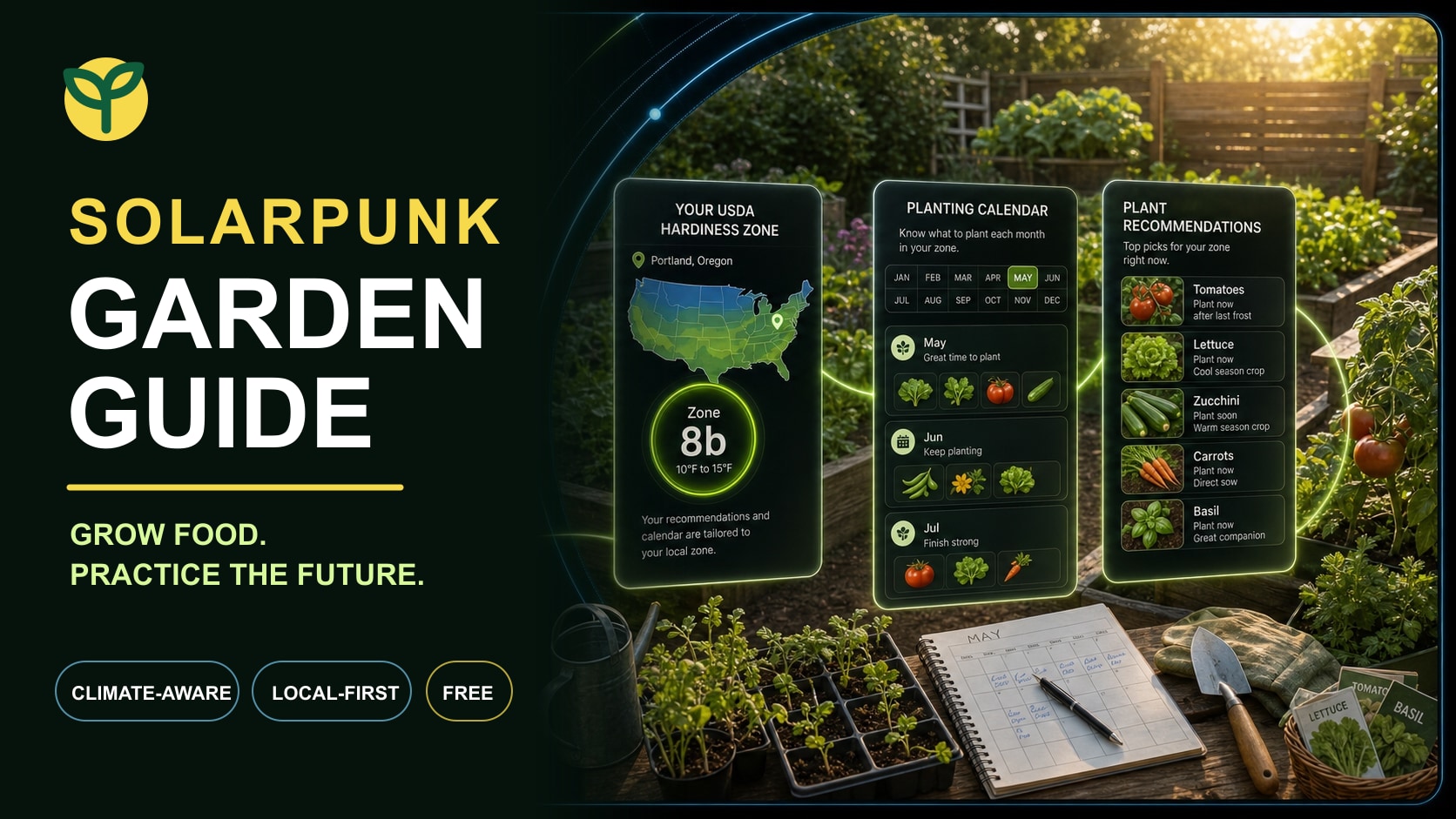 Solarpunk Garden Guide promotional artwork